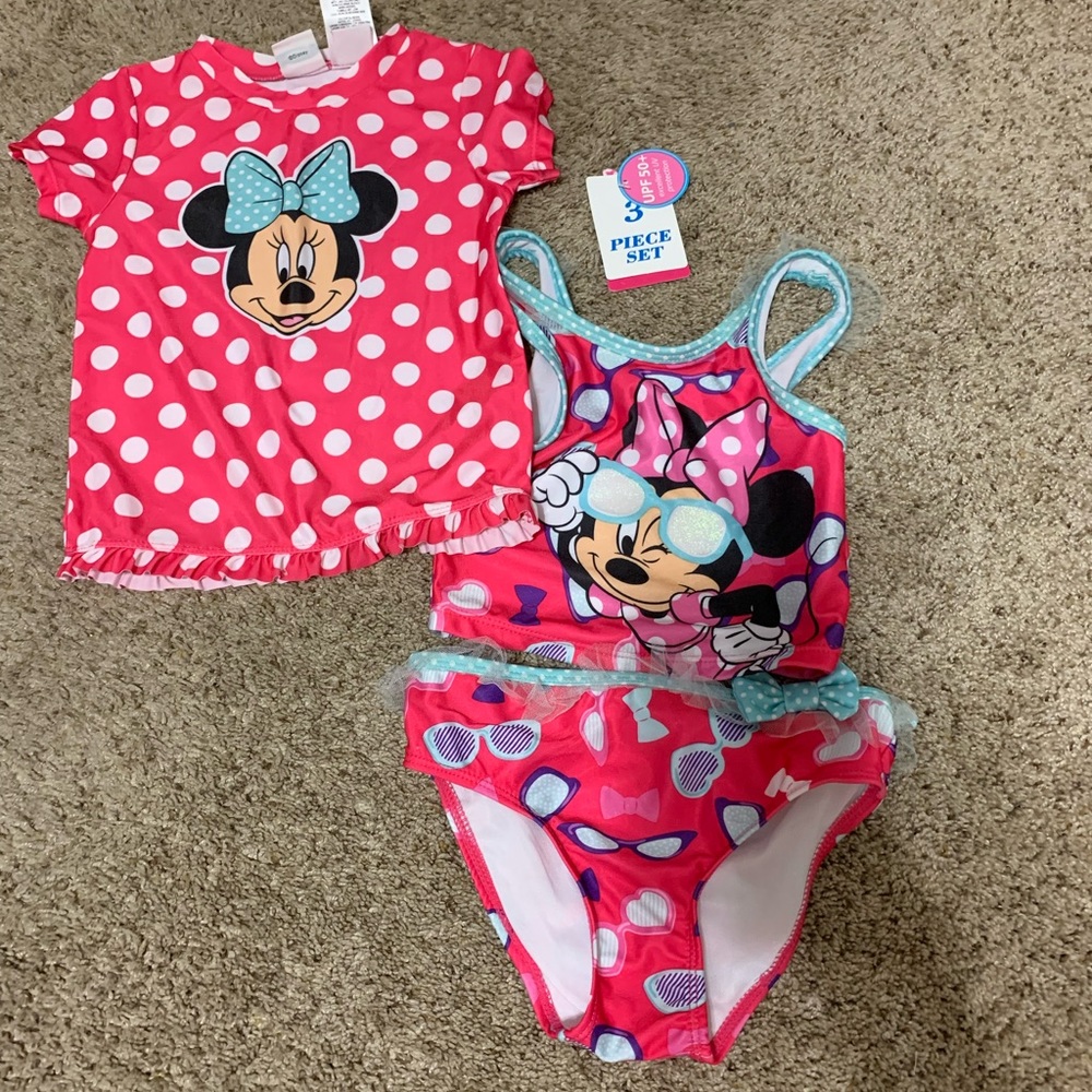 Girls Minnie 3 piece swim set